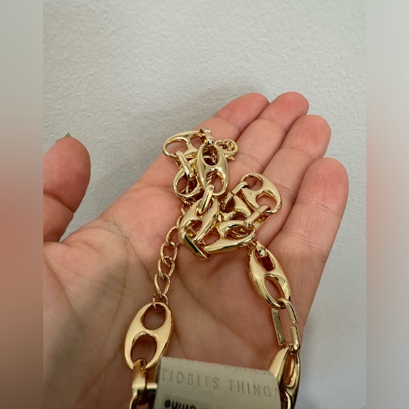 Anthropologie gold bottlecap link collar necklace choker statement jewelry - Picture 6 of 11